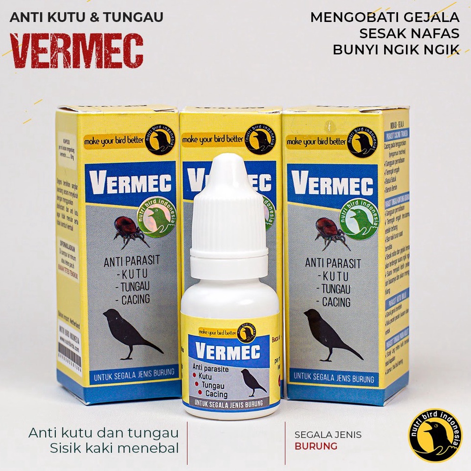 KODE Q85C VERMEC Obat Burung Sesak NafasSuara Serak dan Suara Menghilang