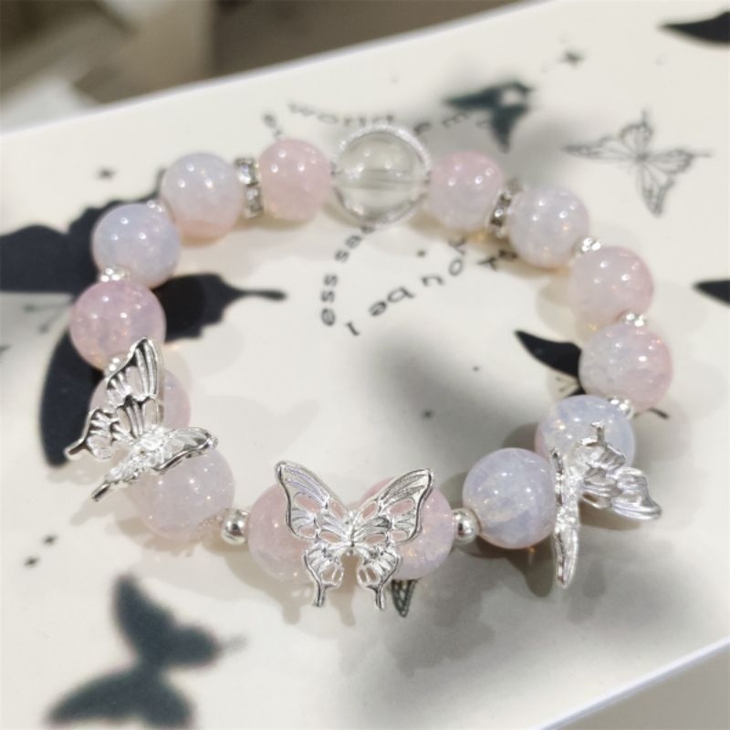 Gelang Tangan Wanita Korea Motif Giok Warna Warni Kupu Kupu GL-153