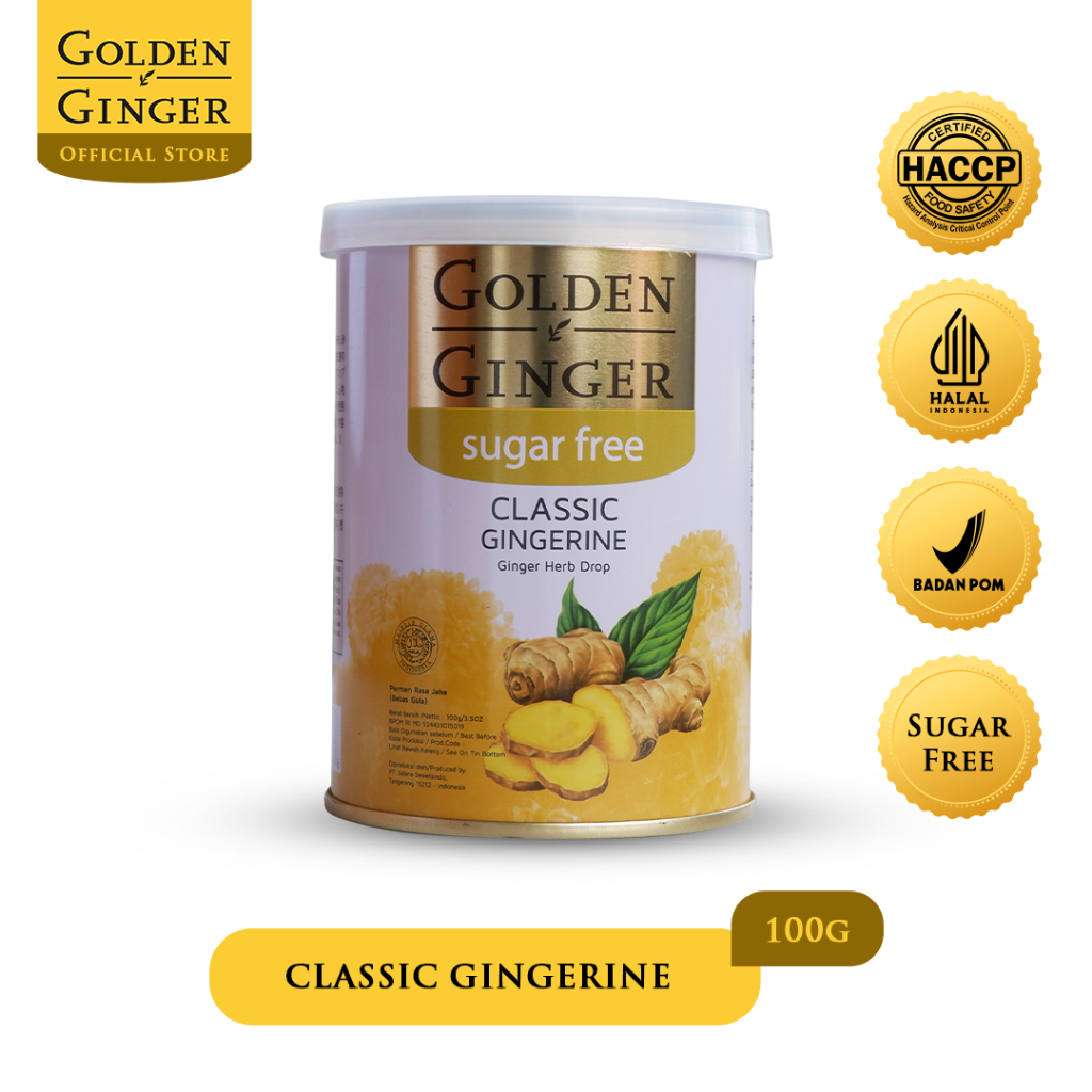 

Golden Ginger Can Herb Drop Sugar Free Classic 100gr