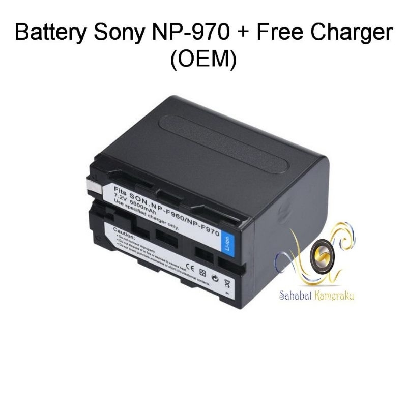 PAKET BATERAI SONY NP-F970 + FREE CHARGER NPF970