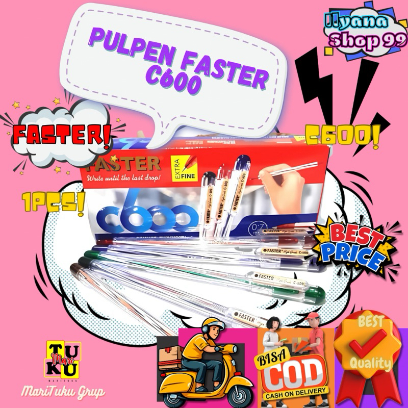

Pulpen faster C600 warna hitam High grade