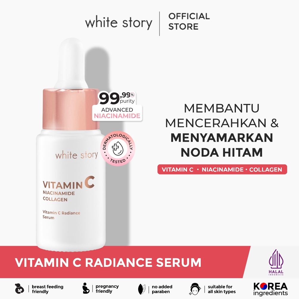 White Story Vitamin C Radiance Serum  Serum dengan Antioksidan Tinggi Untuk Kulit Cerah Bebas Kusam 