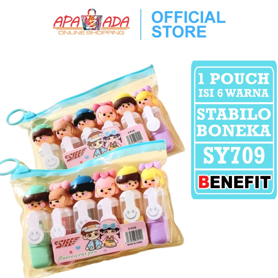 

KODE B42Q Apazada Stabilo Set Isi 6 Warna Termasuk Pouch Highlighter SY79