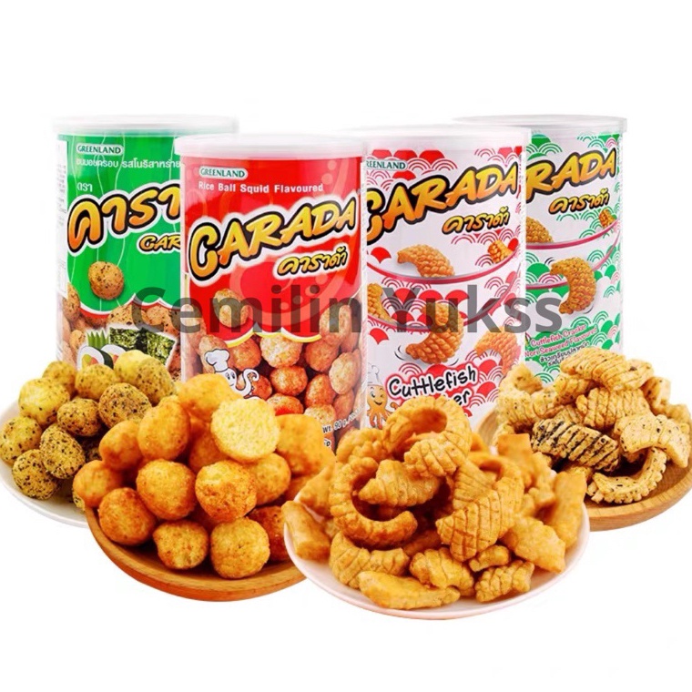 

Dijual kakak Carada Rice Ball Squid Snack 9g Jar Carada Cuttle Fish Cracker Nori 11g Snack Thailand