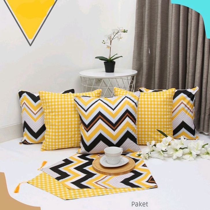 Promo tajir GROSIR Harga Sarung Bantal 1 SET 5 SARBAN  1 TAPLAK MEJA Sarban Sofa  Kursi 4x4 cm