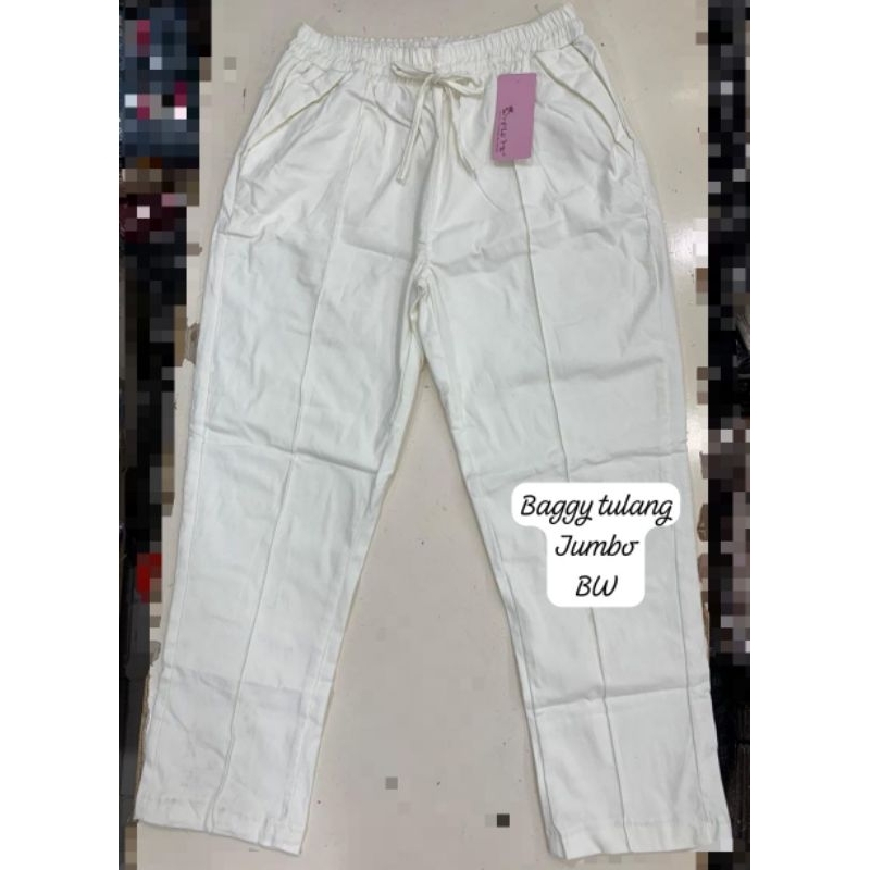 Celana Baggy Jumbo Putih By Simple me