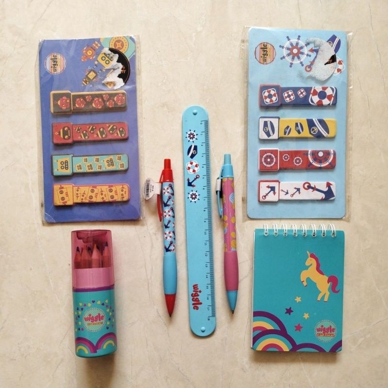 

wiggle mechanic pencil sticky notes ruler slap band color pencil