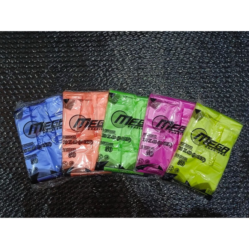 PLASTIK HD MEGA WARNA WARNI ISI 50LBR KANTONG PLASTIK GELAS DOUBLE  CUP PLASTIK GELAS