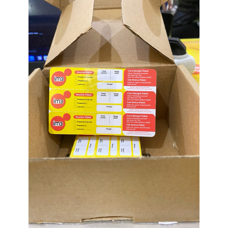 Voucher Kosong Indosat 1 Box 750pcs exp 2025