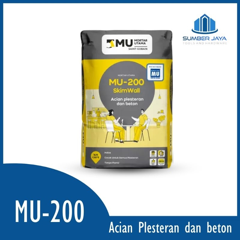 Semen Mortar Utama MU-200 Untuk Acian Plesteran dan beton repack 1 kg