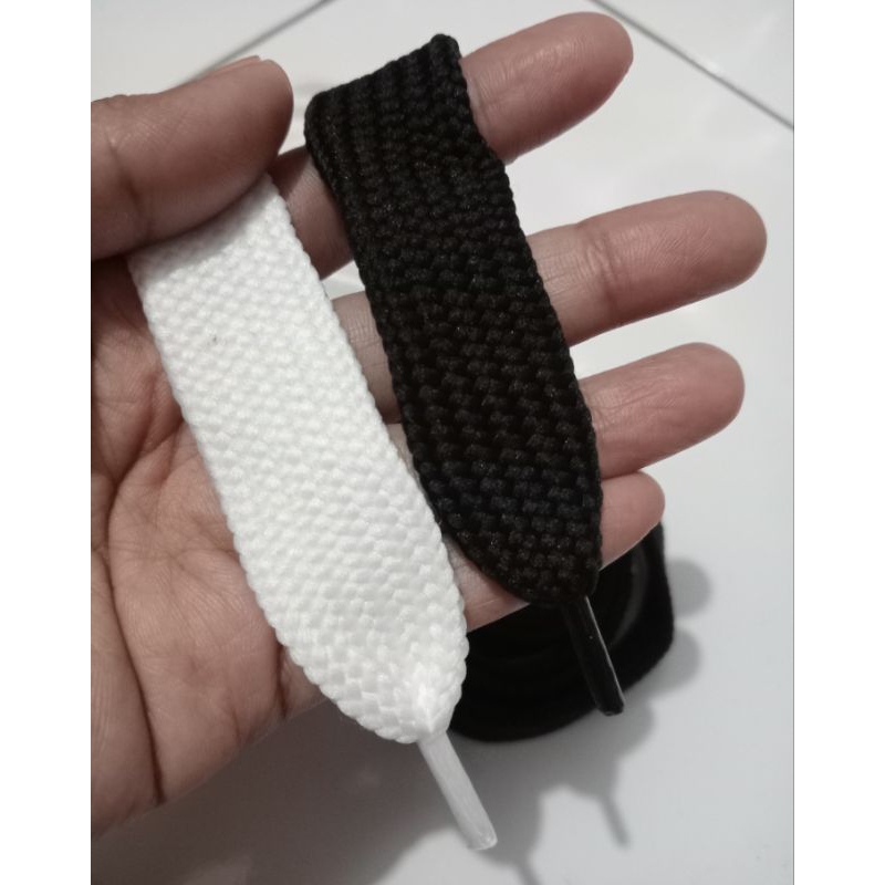 Tali sepatu lebar 2 cm ujung mika tali sepatu gembung tali sepatu gemuk