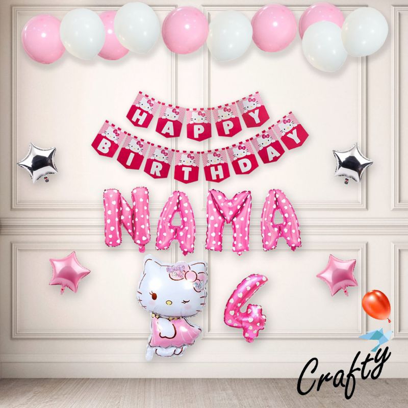 DEKORASI ULANG TAHUN HELLO KITTY SIMPEL