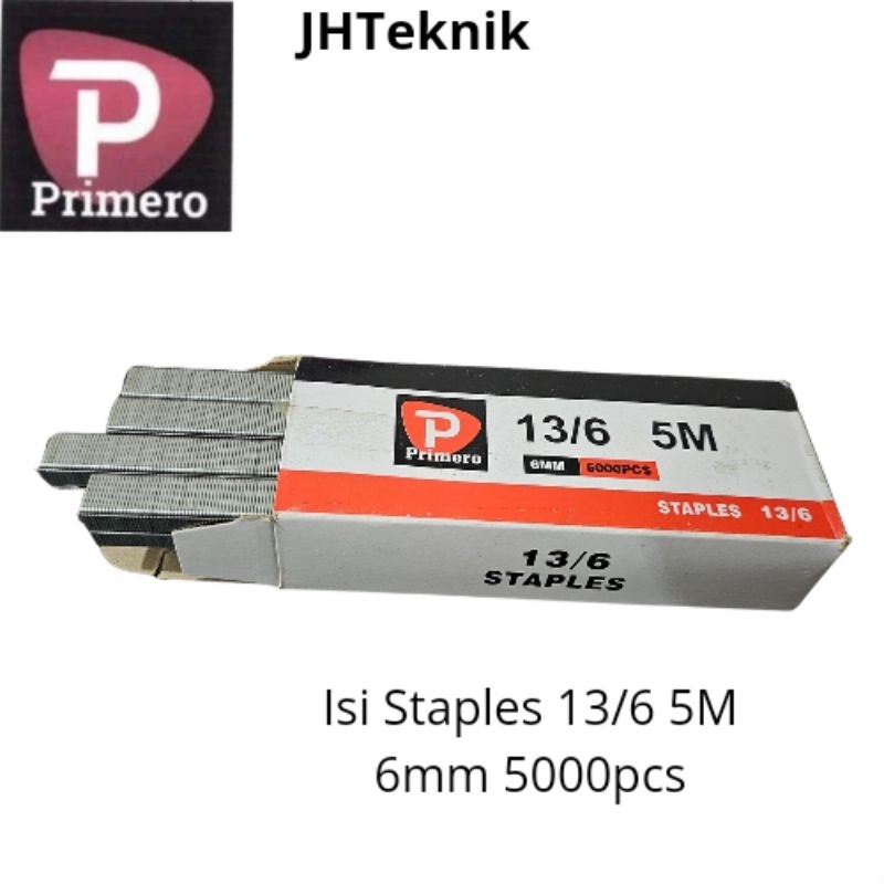 

JHTeknik Isi Staples 13/6 (5000pcs) PRIMERO/Paku tembak Staples 13/6 PRIMERO/Isi Refill Staples 13/6 PRIMERO