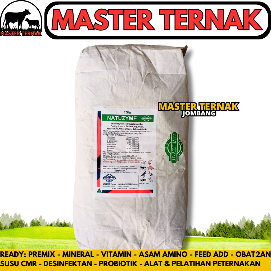 NATUZYME 20 KG (1 SAK) - Multi Enzim untuk Ayam Bebek Babi Sapi Kambing Dan Ikan - Enzyme Ayam - Enz