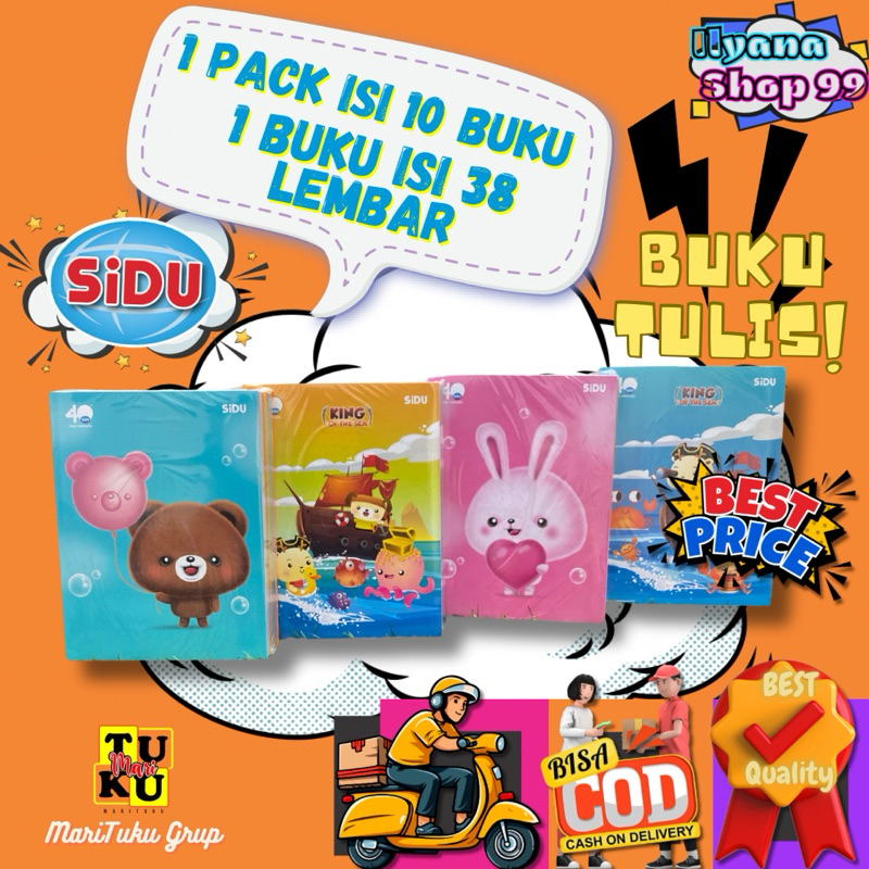 

Buku tulis sidu 38 lembar 1pack isi 10pcs buku 1pcs buku isi 38lembar