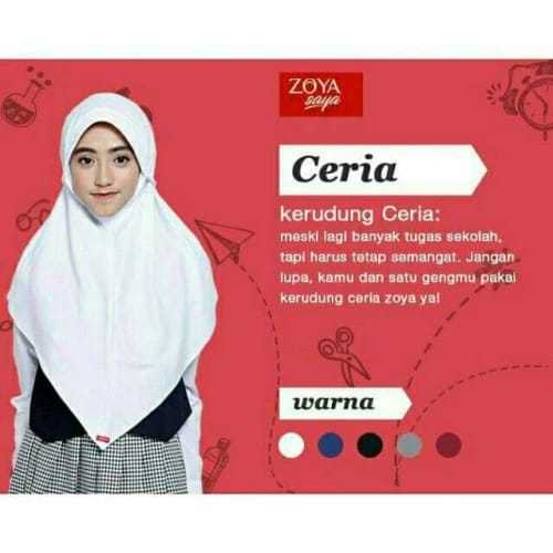 Zoya Kerudung Sekolah BERGO CERIA Ready Warna Coklat Mini by ZOYA
