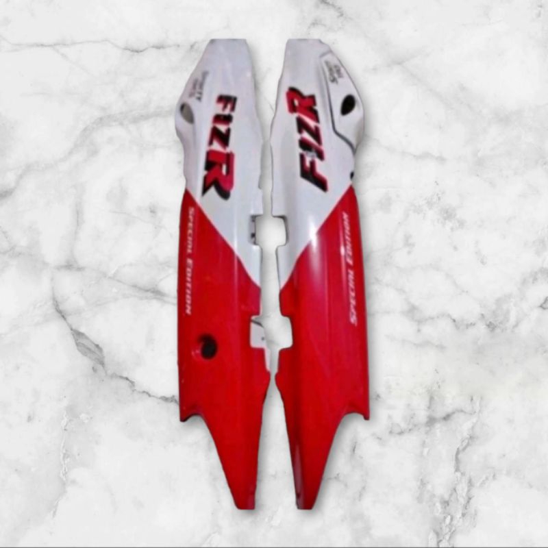 COVER BODY FIZ R SET MERAH PUTIH // BODY BODI FIZ R SET STRIPING DAN TEMPONG AKI MERAH PUTIH