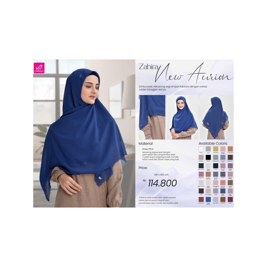 Kerudung Zahira New Aurion XL segi empat Rabbani