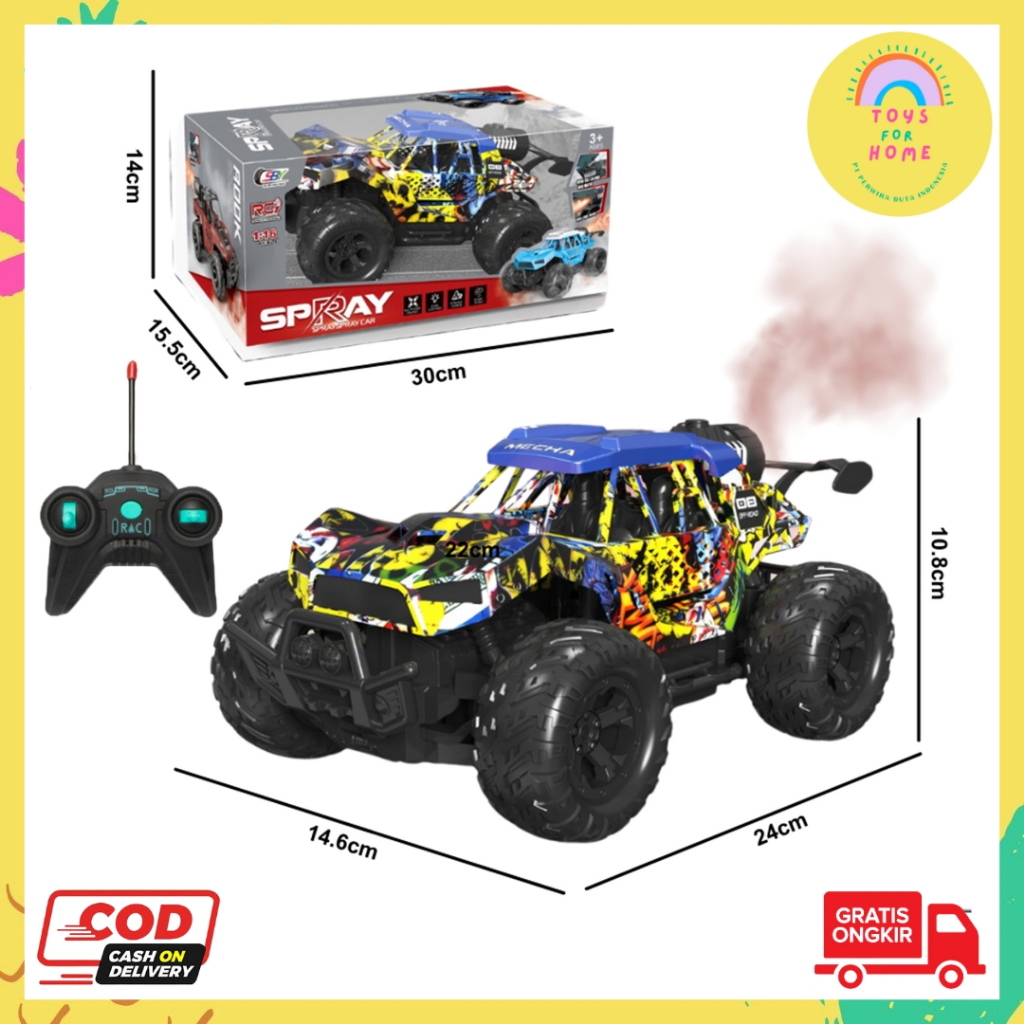 Mainan Mobil Remote Control Spray Car / RC Rook Spray Car TOYSFORHOME