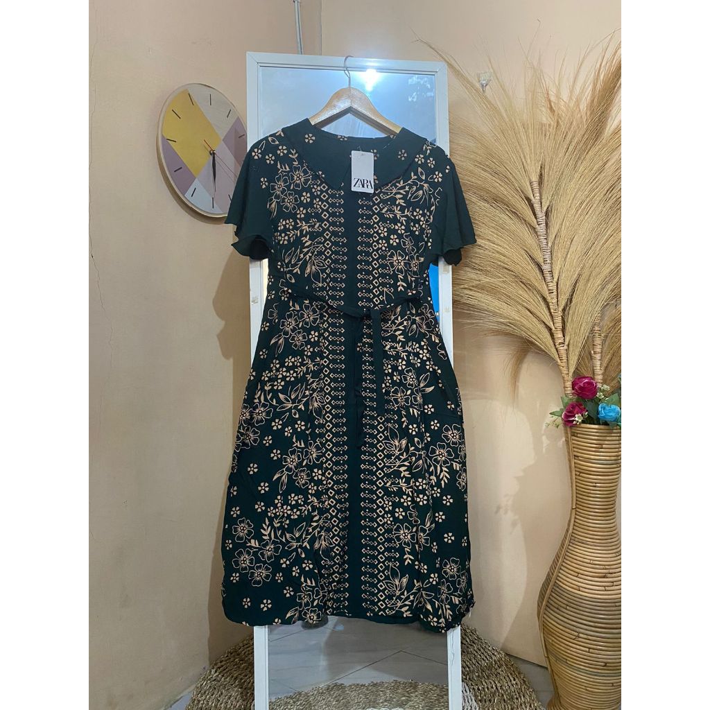 DASTER/DRESS MOTIF BATIK TALI SAMPING KANAN KIRI