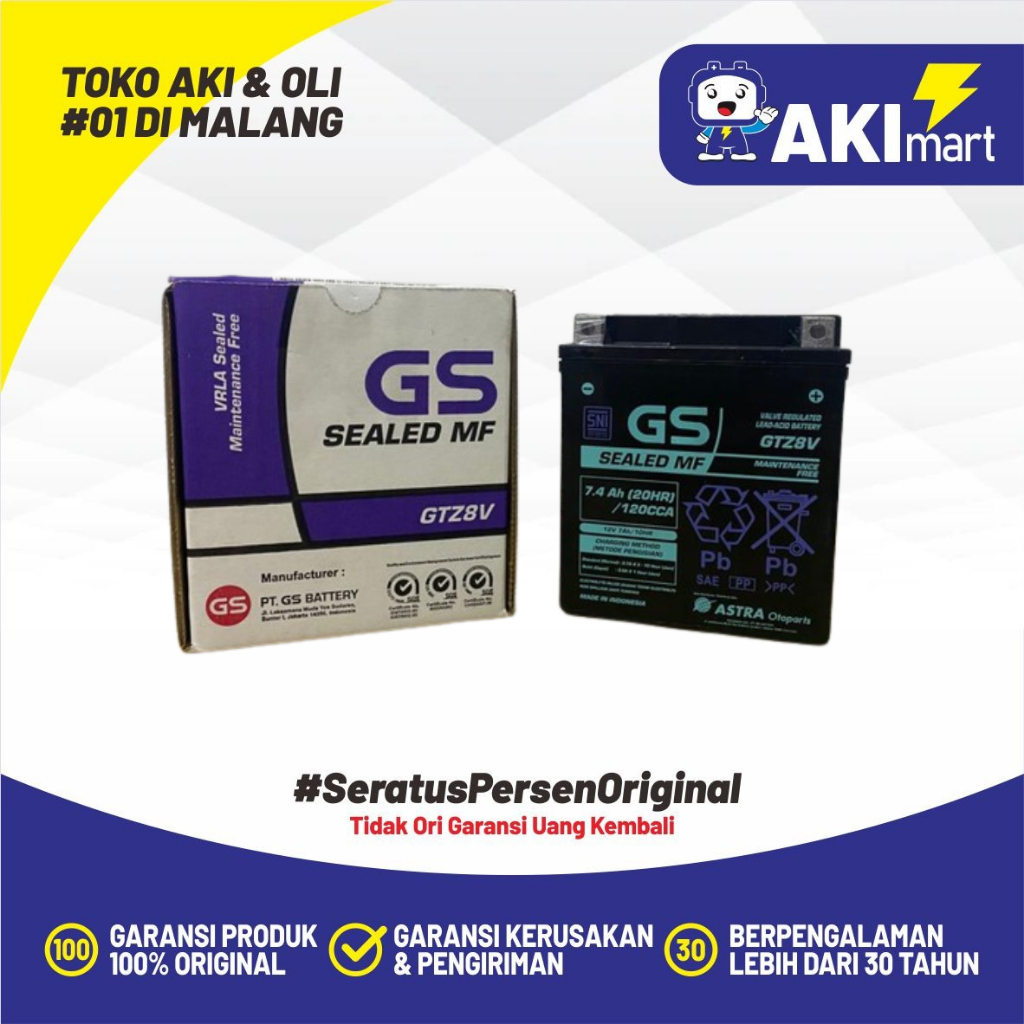 GS Astra Motor GTZ8V Aki Motor