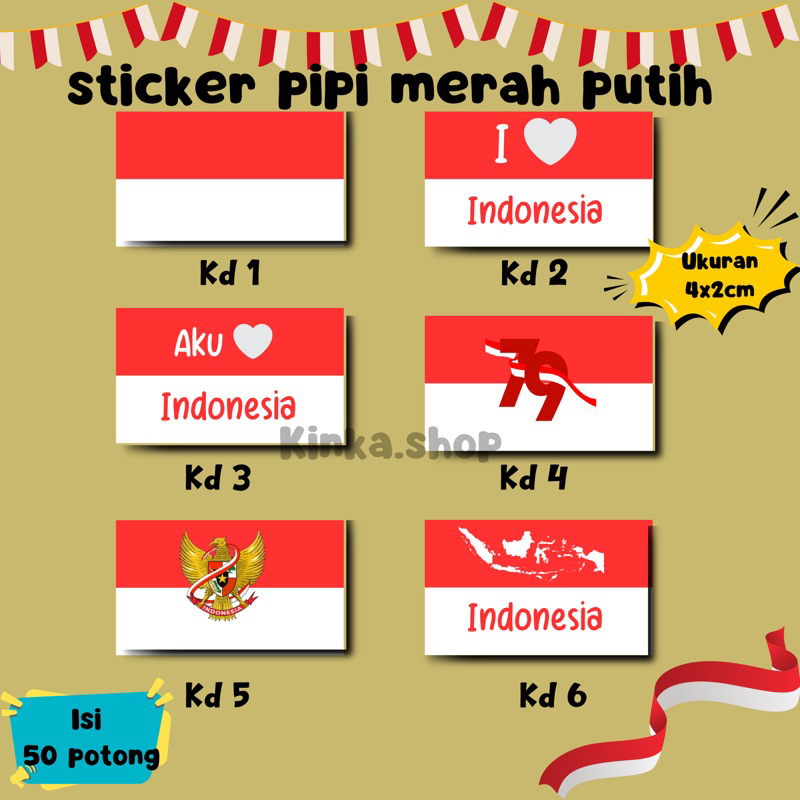

Stiker pipi bendera merah putih murah Stiker bendera indonesia