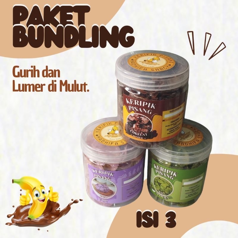 

keripik pisang coklat paket bundling 3 rasa