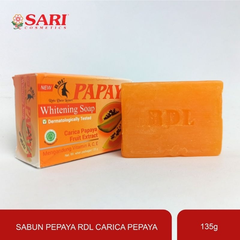 Sari Cosmetics - Sabun Papaya RDL Original extract Carica pepaya whitening BPOM 135gr