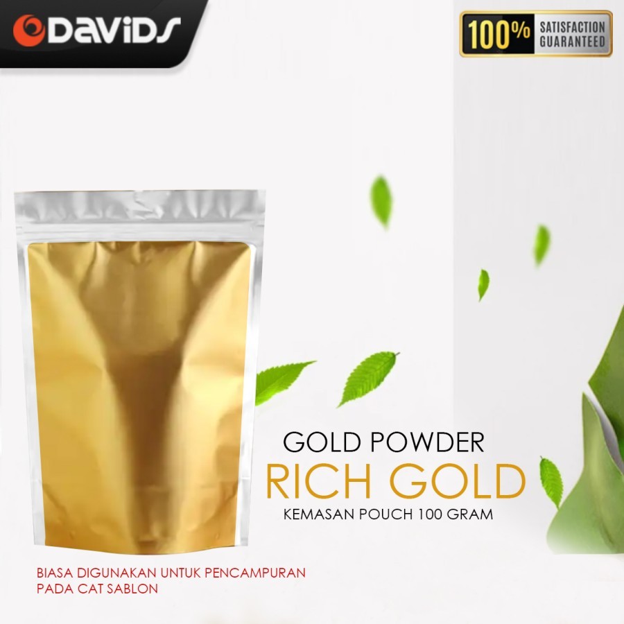 

Gliter Bubuk Serbuk Emas Cat Gold Sablon Jepang 100 Gram Pouch