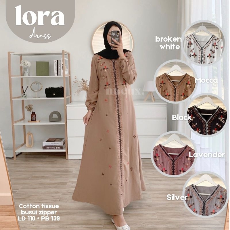 Lora Dress Gamis Fashion Muslim Catton Premium Original By mieux