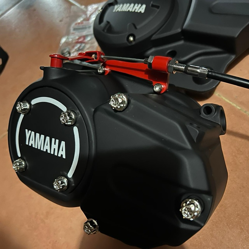GASPOL RACING BAK KOPLING KANAN RX KING KAWINAN BAK NINJA ORISINIL COPOTAN MOTOR HITAM DOFF LIS PUTI