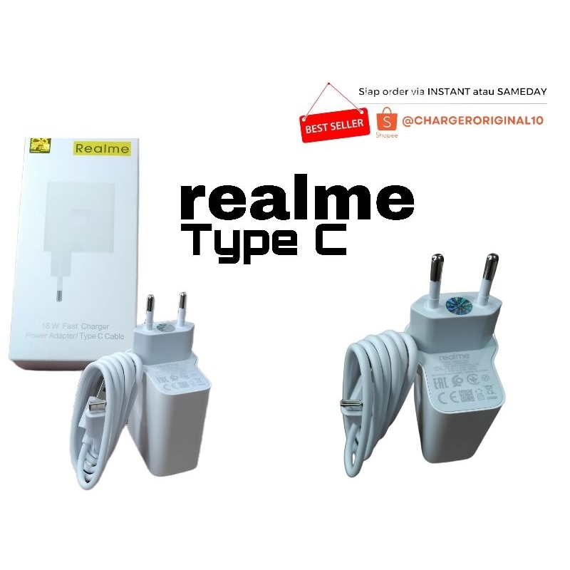Charger Realme SUPERVOOC DARTVOOC TYPE C Realme Charger Type C 18W realme Casan Type C 18WATT Superv
