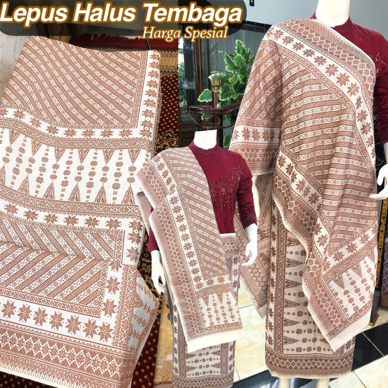 Songket Lepus Halus Tembaga Harga Spesial Putih  Tembaga Coklat / songket tenun asli palembang /ilha