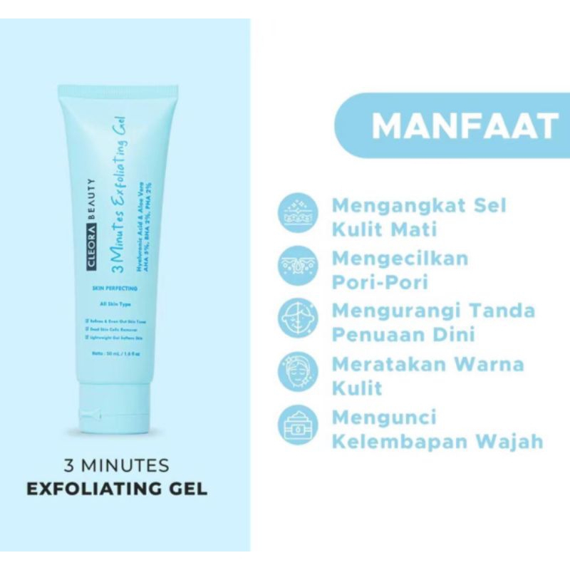 CLEORA EXFOLIATING GEL 3MINUTES // EKSFOLIASI WAJAH BPOM