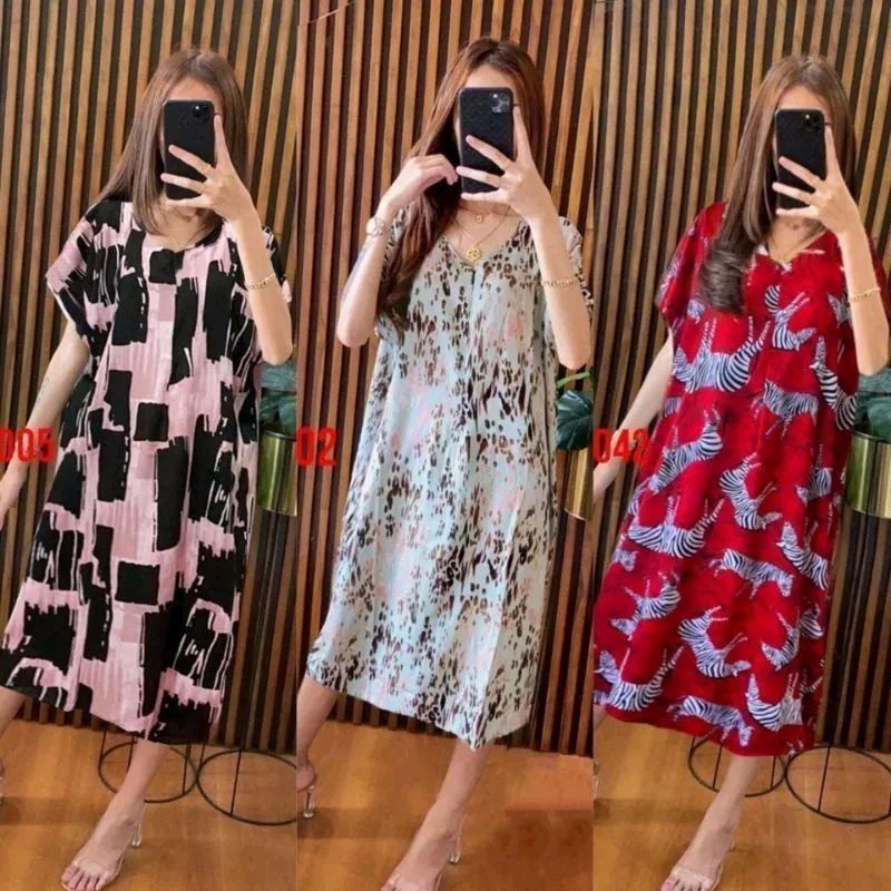 Daster Motif Rayon Premium Pinka Home Wear Busui