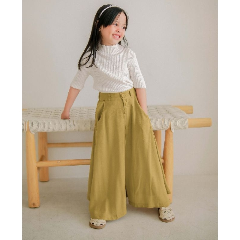 HUNNY BUNNY PAULO WIDE LEG PANTS - Celana Kulot Panjang Anak crinkle