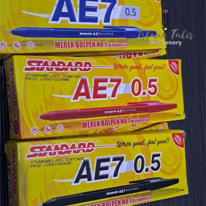 

Bollpoint/ Pulpen/ Pen Standard AE7 0.5mm SELUSIN/ 1 Pack (12pcs)