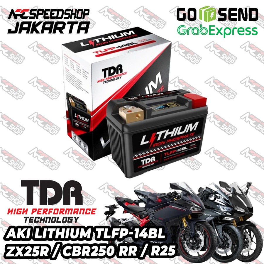 Aki Accu Motor Lithium TDR TLFP-14BL ZX25 R ZX25R ZX636 ZX10 CBR 250 RR R 25 MT 25