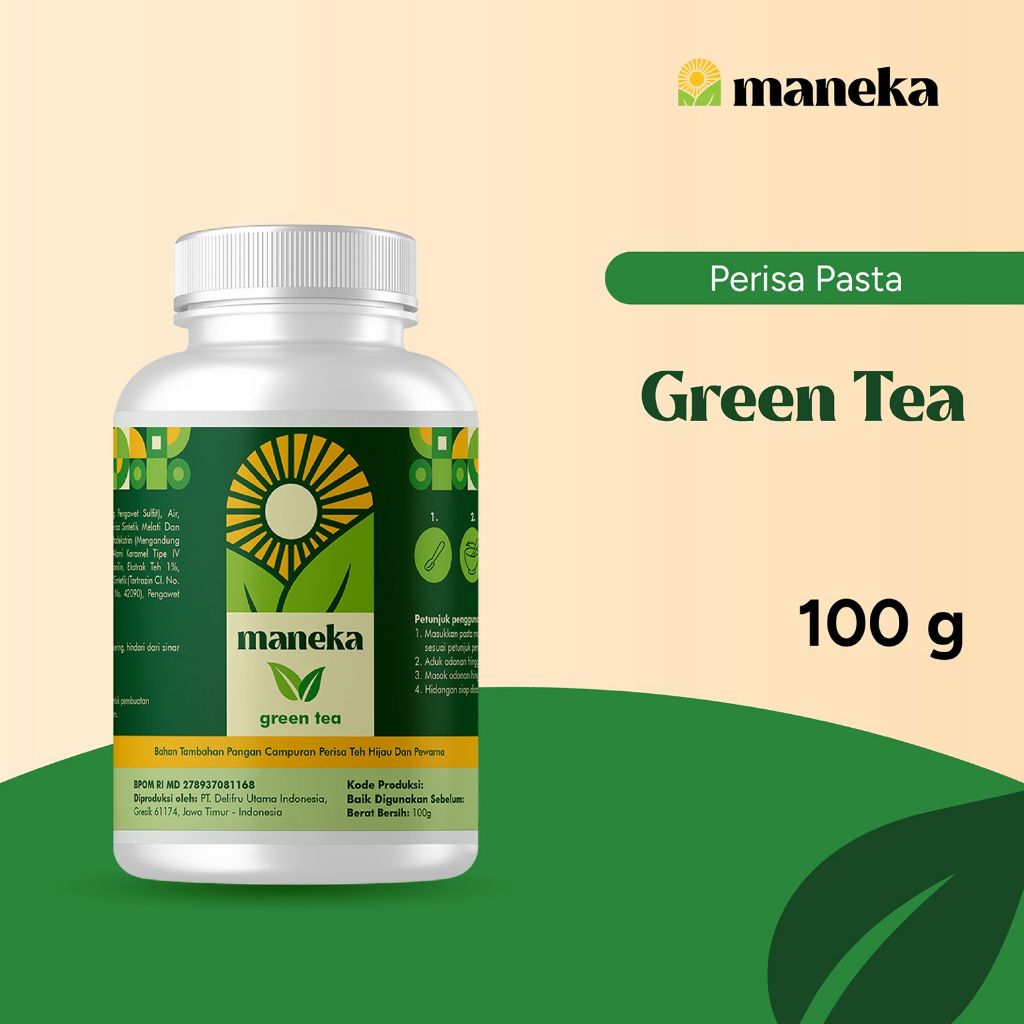

Maneka Green Tea Perisa Pasta - Aroma Perasa & Pewarna Makanan Rasa Teh Hijau 100 ML