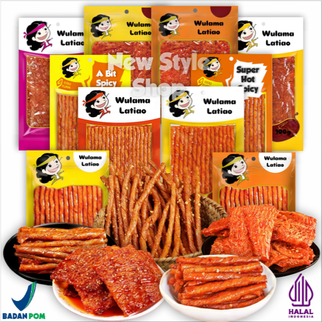 

[ HALAL ] Wulama Latiao Snack Vegetarian Cemilan Enak Asin Gurih Pedas Isi 60-100gr Kembang Tahu