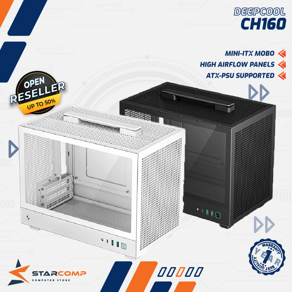 DEEPCOOL CH160 White / Black MINI ITX SFF PC CASE CASING GAMING CH 160