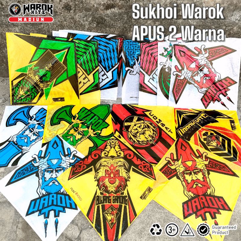 (20 Pcs ) Layangan Sukhoi Super Lilitan Apus Warok 2 WARNA manuver mantap dan cepat