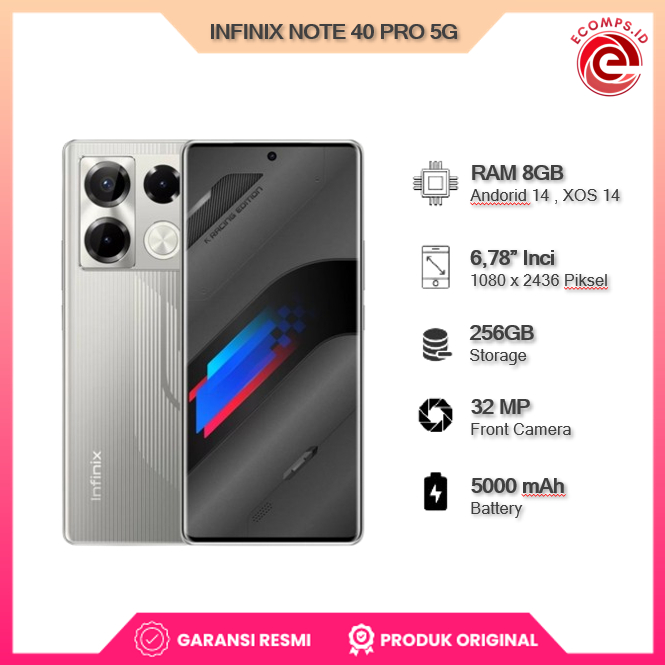 Handphone Infinix Note 40 Pro 5G RAM 8GB/256GB Resmi