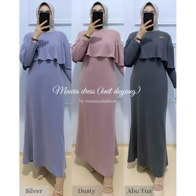 GAMIS JAMILAH/MAURA DRESS KNIT/GAMIS KAOS RAJUT/GAMIS POLOS REMPEL/GAMIS JUMBO/LONGDRESS POLOS KNIT