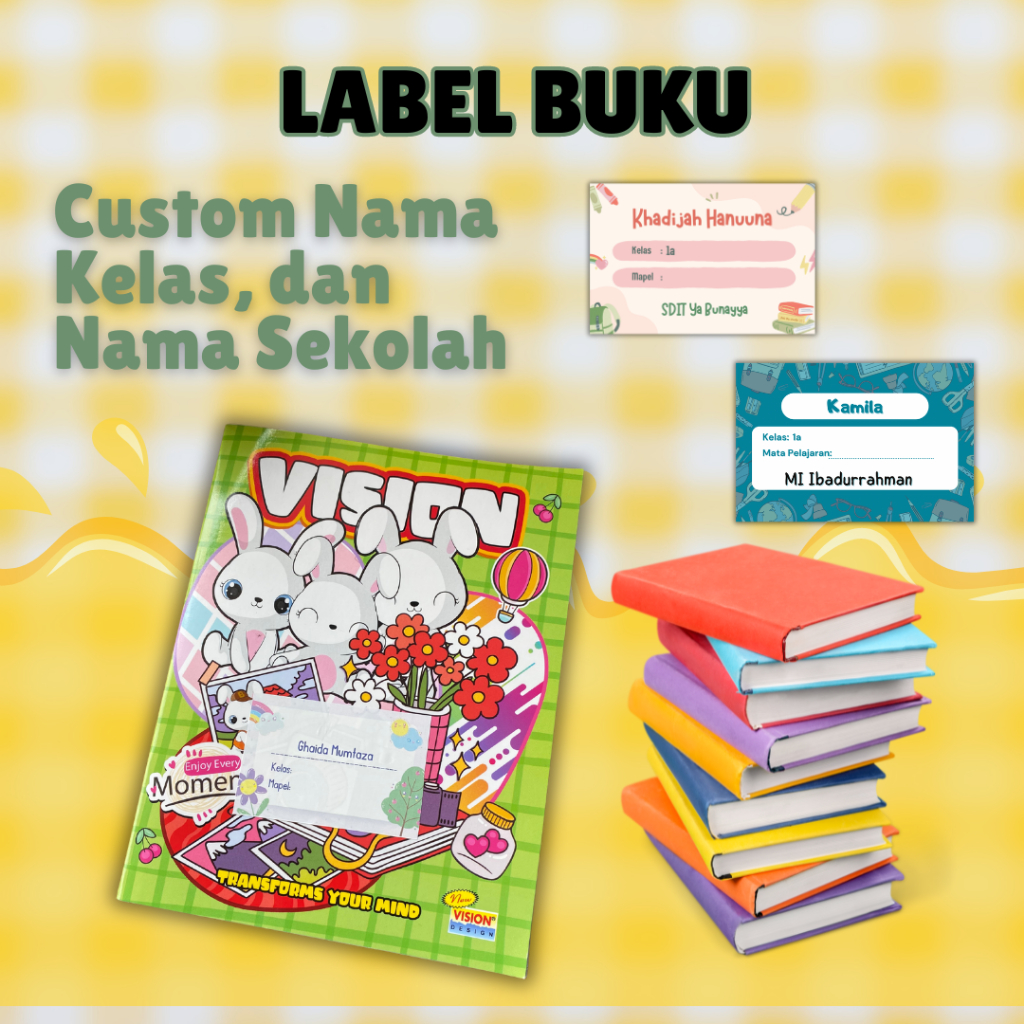

Stiker Nama Buku / Sticker Custom Label Buku Sekolah Anak (ISI 25PCS)