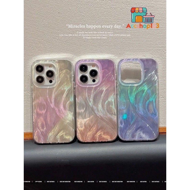 SS935 - SS939 FEATHER HOLOGRAM SHIMMERING CASE UNTUK OPPO A3X  A71 A74 A78 RENO 4 4F 5 5F 6 7 7Z 8T 