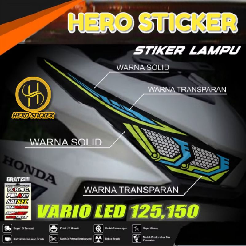 Sticker Stiker Lampu Vario Led 125 150 2015 2017 Stiker Lampu Cutting Stiker Lampu Alis Vario Led/OL