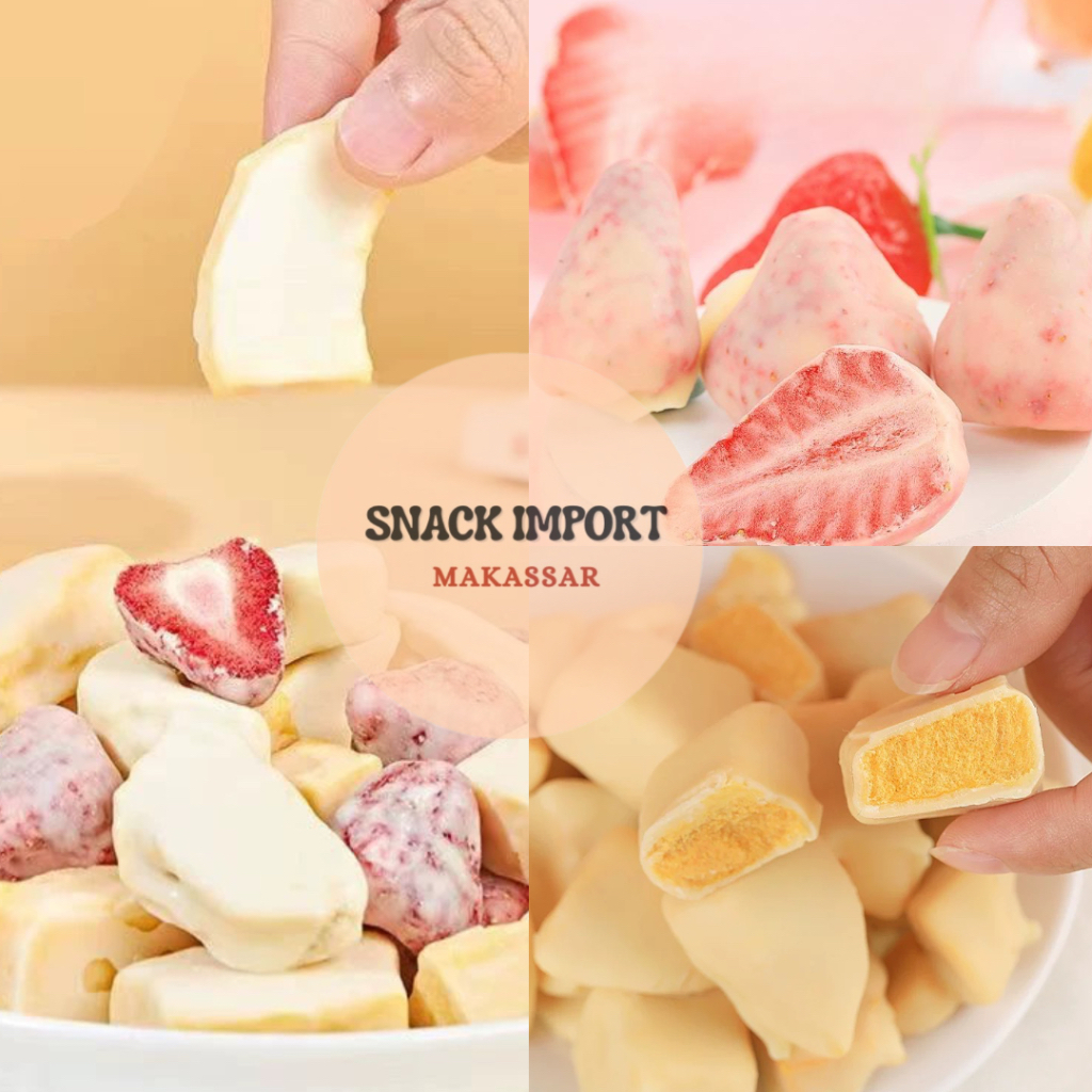 

Snack Viral Buah Kering Freeze dried Mangga Strawberry Cemilan Sehat Viral Rendah Kalori 42gr