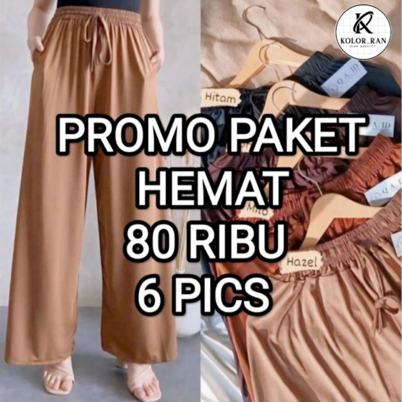 BEST SELLER PAKET HEMAT 8 PCS CELANA KULOT UNIQLO WANITA BAHAN HYGET SUPER PREMIUM TALI SERUT