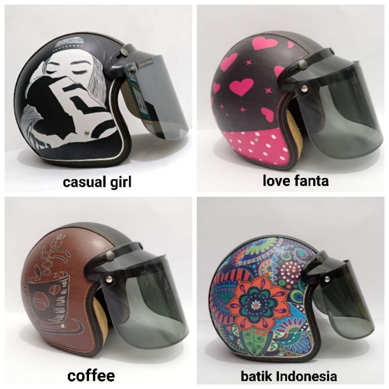 helm bogo DEWASA karakter keroppi doraemon hello kitty domo monyet elmo love shabby, helm bogo hijab